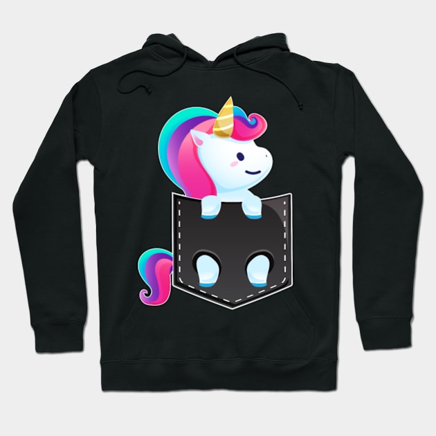 unicorn pouch pocket Hoodie by tomhilljohnez